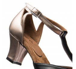 9210 Swing Balboa Tanzschuhe schwarz/silicio mit Chromledersohle - 5 cm Absatz