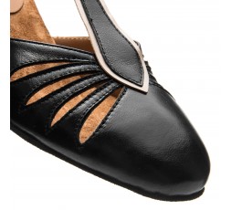 9210 Swing Balboa Tanzschuhe schwarz/silicio mit Chromledersohle - 5 cm Absatz