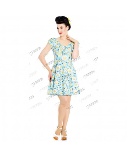 kurzes Kleid mit Blumendruck Sunshine - 4705
