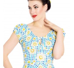 kurzes Kleid mit Blumendruck Sunshine - 4705