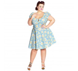 kurzes Kleid mit Blumendruck Sunshine - 4705