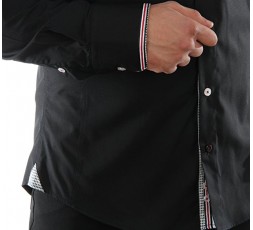 H.K. Mandel Hemd Langarm schwarz Slimfit - 5472ML SLIM