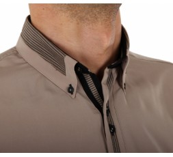 H.K. Mandel Hemd Kurzarm beige - 3140MK