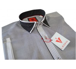 Leché Hemd Kurzarm grau - 6676LK
