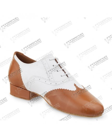 Rummos Tanzschuhe Oscar braun/weiß - Chromledersohle - breite Ausführung - EOSC