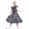 50's Style Kleid fantasy floral schwarz/weiß Shoulderdress