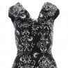 50's Style Kleid fantasy floral schwarz/weiß Shoulderdress