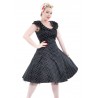 50's Style Kleid polka dots schwarz/weiß Shoulderdress