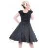 50's Style Kleid polka dots schwarz/weiß Shoulderdress