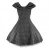50's Style Kleid polka dots schwarz/weiß Shoulderdress