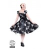 50's Kleid mit Blumendruck schwarz/weiß
