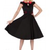 Retro Swingkleid Peter Pan schwarz mit rot - 9179