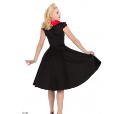 Retro Swingkleid Peter Pan schwarz mit rot - 9179