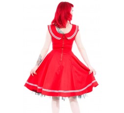 Retro Sailor Kleid Rot - 6893