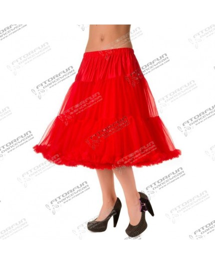 Petticoat Boogie Woogie Rüsche rot 66 cm