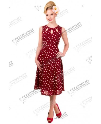 Retro Swingkleid rot m. Herzen