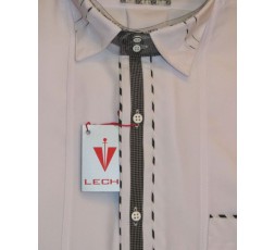 Leché Hemd Kurzarm weiß mit schwarz - 8807L100K