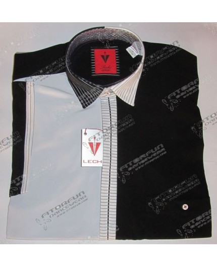 Leché Hemd Kurzarm schwarz/weiß - 2017L101K