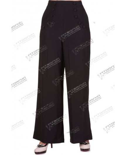 Damenhose im 50's Marlene Style schwarz