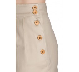 Damenhose im 50's Marlene Style beige/braun Gr. XL - 5371