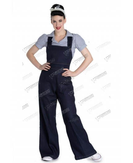 Hell Bunny Emmeline Dungaree Overall Latzhose navy - 5391