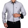 H.K. Mandel Hemd Langarm grau Slimfit - 3145ML