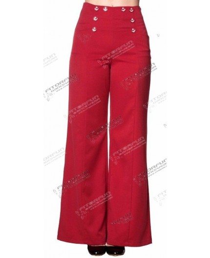 Damenhose Sailor High Waisted Marlene Hose rot - TR 4051