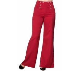 Damenhose Sailor High Waisted Marlene Hose rot - TR 4051