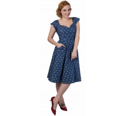 Vintage Kleid mit denim Herzchen - 5093