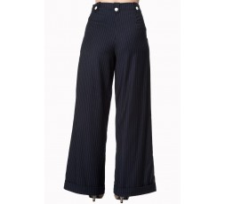 Damenhose im 50's Marlene Style schwarz Nadelstreifen - TR 4057
