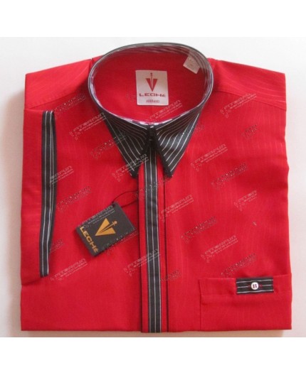 Leché Hemd Kurzarm rot m. schwarz - 8801L15K