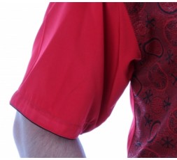 H.K. Mandel Hemd Kurzarm rot/schwarz - 858MK