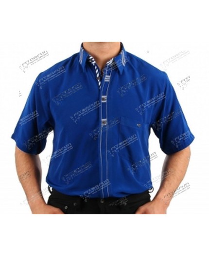 H.K. Mandel Hemd Kurzarm blau - 3108