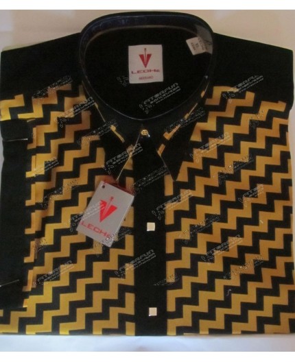 Leché Hemd Kurzarm schwarz/gelb - 4473L154K