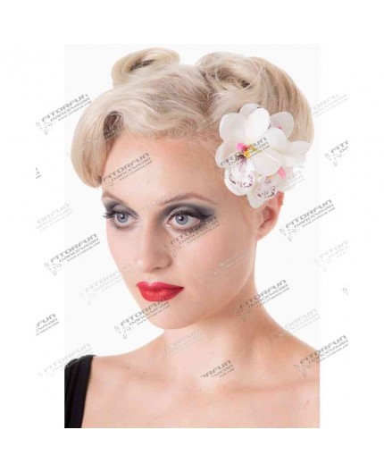 Blossom Hairclip weiß - 50's Rockabilly Blume - 2338