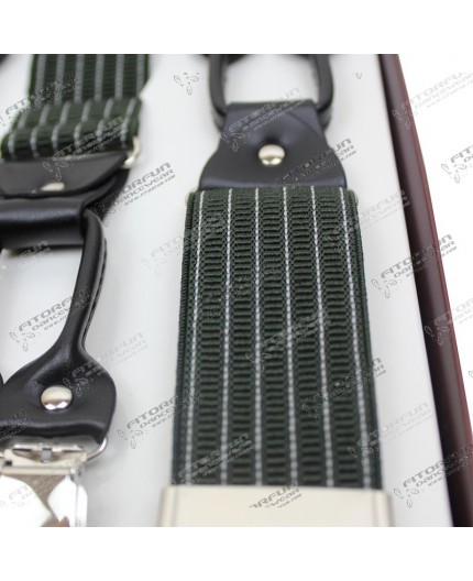 Hosenträger Rockabilly Vintage Rauten dunkelgrün/weiß - 2401