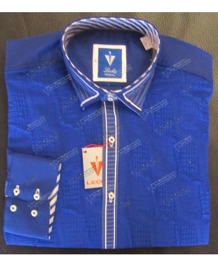 Leché Hemd Langarm blau mit tollem Stoffmuster - 1979L33L