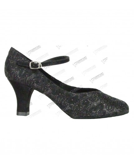 BL166 sparkle black - Tanzschuhe mit Chromledersohle - 6,4 cm Absatz