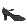 BL166 sparkle black - Tanzschuhe mit Chromledersohle - 6,4 cm Absatz