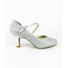 BL504 sparkle silver - Tanzschuhe mit Chromledersohle - 6,2 cm Absatz