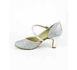 BL504 sparkle silver - Tanzschuhe mit Chromledersohle - 6,2 cm Absatz