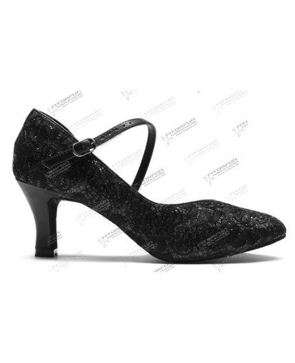 BL504 sparkle black - Tanzschuhe mit Chromledersohle - 6 cm Absatz