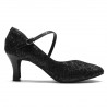 BL504 sparkle black - Tanzschuhe mit Chromledersohle - 6 cm Absatz