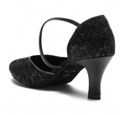 BL504 sparkle black - Tanzschuhe mit Chromledersohle - 6 cm Absatz