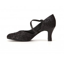 BL504 sparkle black - Tanzschuhe mit Chromledersohle - 6 cm Absatz