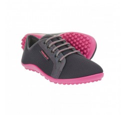Leguano Aktiv Barfußschuh, anthrazit pinke Sohle