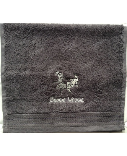 Gästetuch Tanzpaar Boogie Woogie (TP-GT-grau-Bordüre)