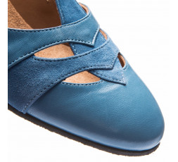 9233 Swing Balboa Tanzschuhe blau mit Chromledersohle - 5 cm Absatz