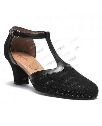 9236 Swing Balboa Tanzschuhe schwarz mit Chromledersohle - 5 cm Absatz