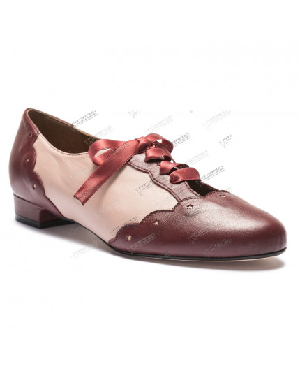 9239 Swing Balboa Tanzschuhe burgundy/rose mit Chromledersohle - 2 cm Absatz